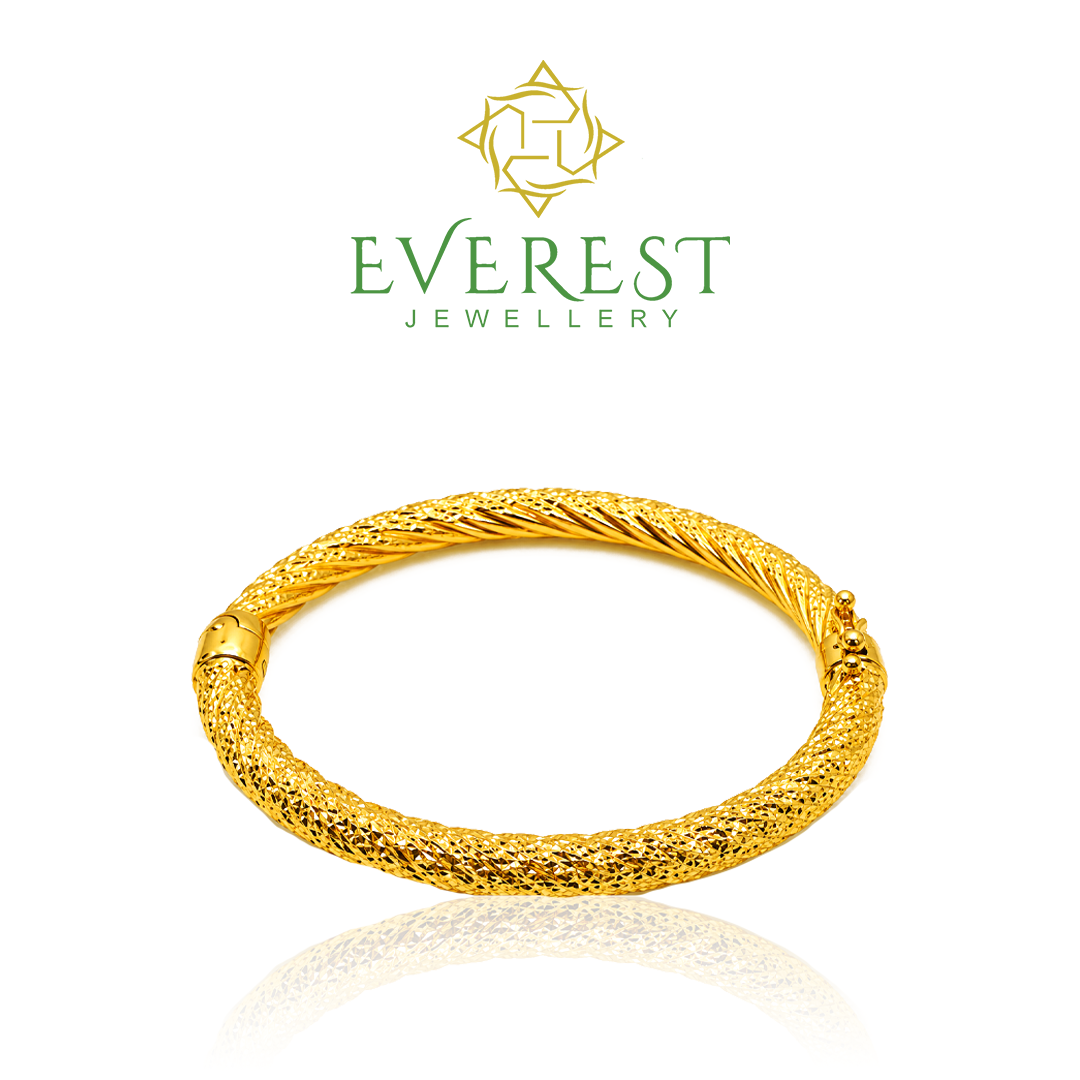 916  1C Crystal Cut Swirling Bangle