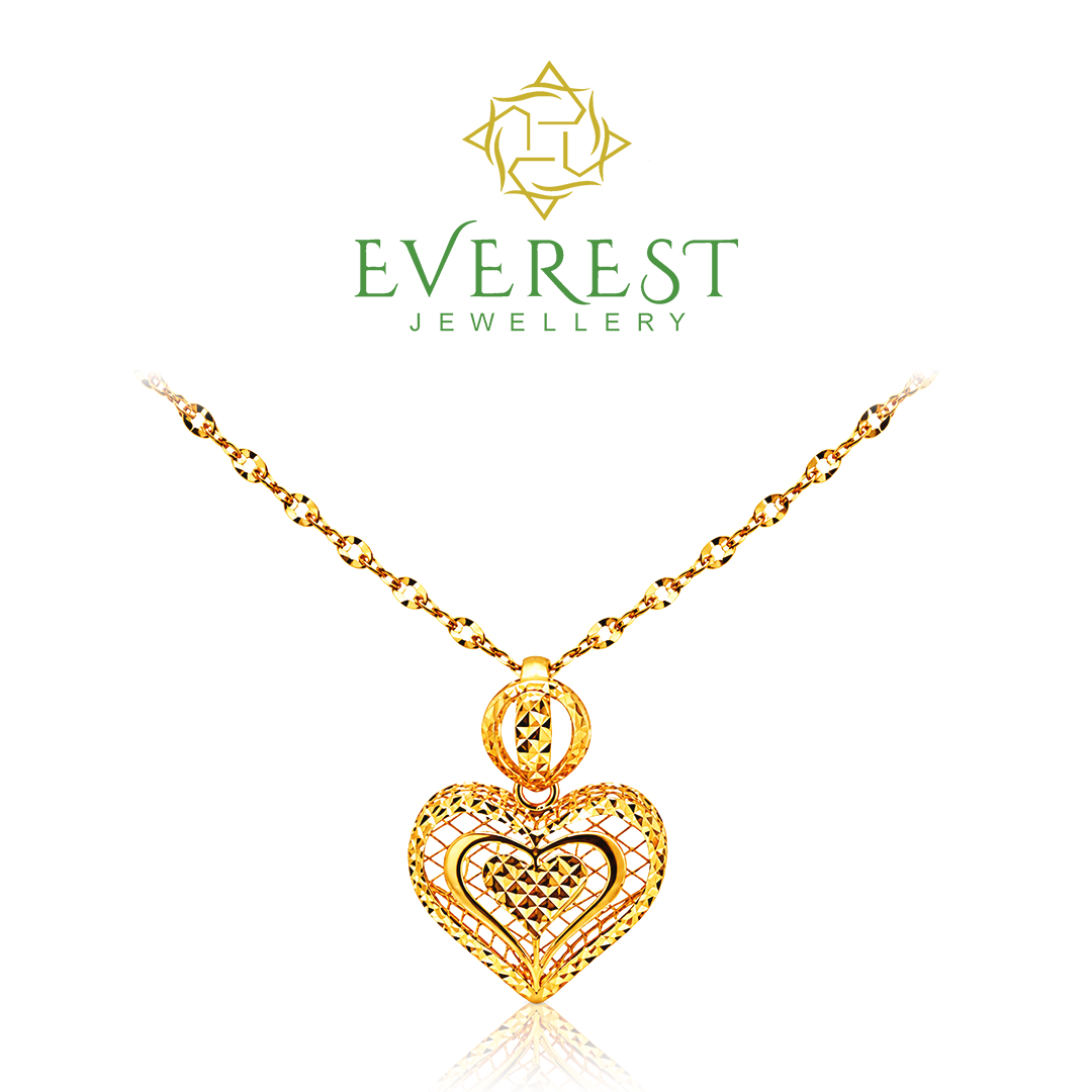 916  1C Tulip Heart Pendant