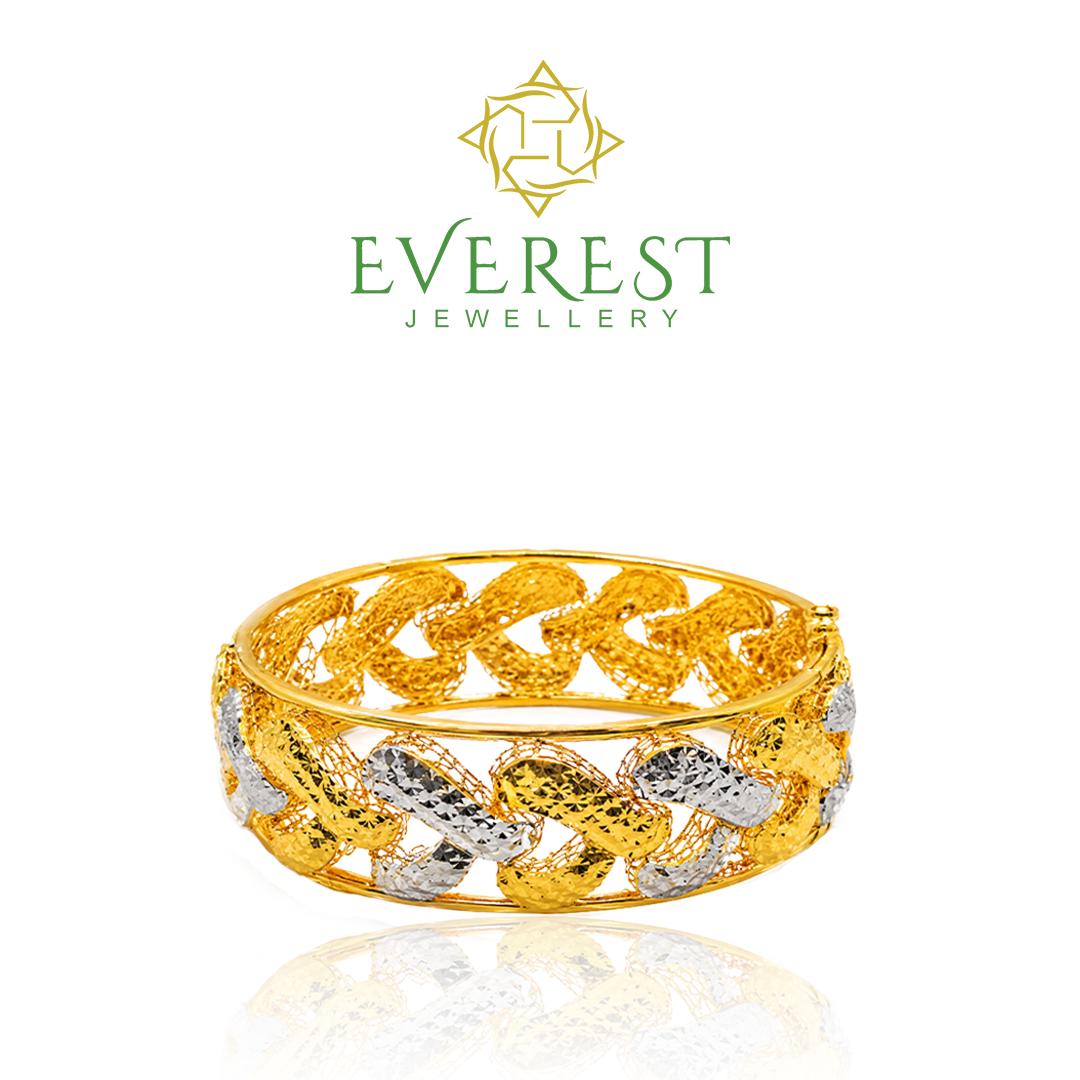 916  2C 3D Y Shape Back Net Bangle
