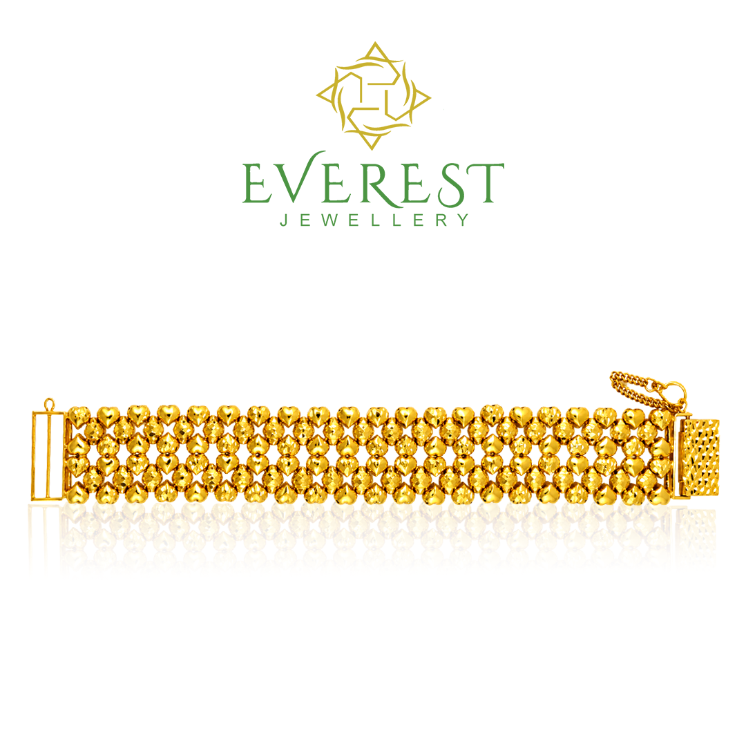 916 1C 2R Dia Side 2 Heart Bracelet