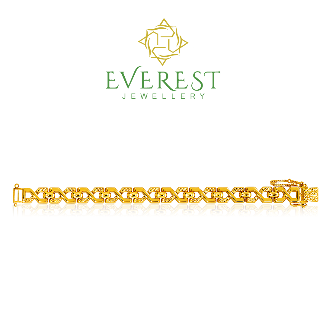 916 1C Cut & Plain X Hexagon Bracelet