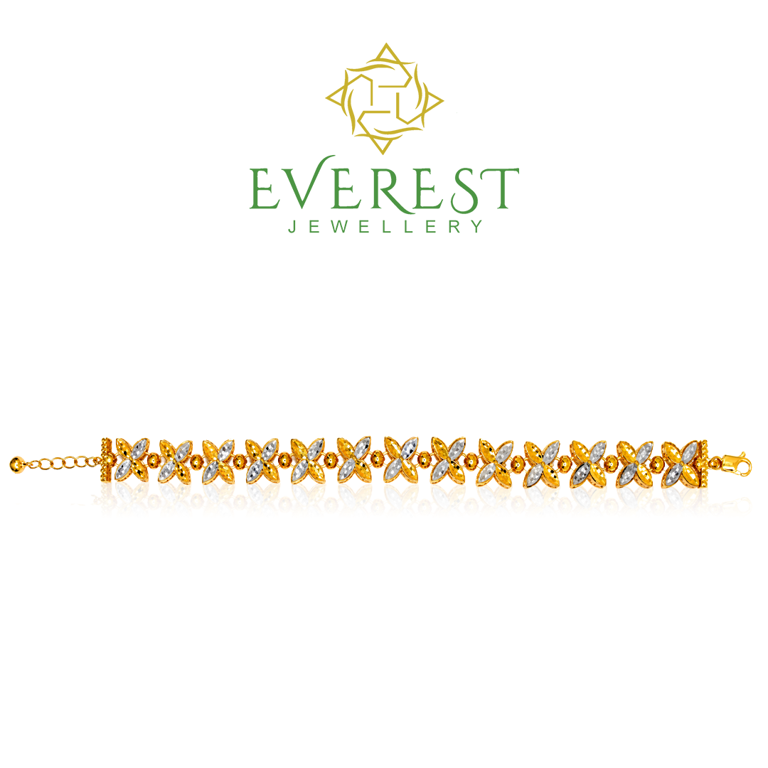 916 2C 1R Ice Cut Flower Bracelet