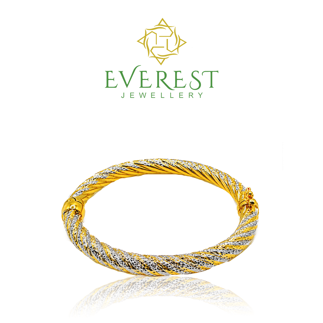 916 2C Cyrstal Cut Swirling Bangle