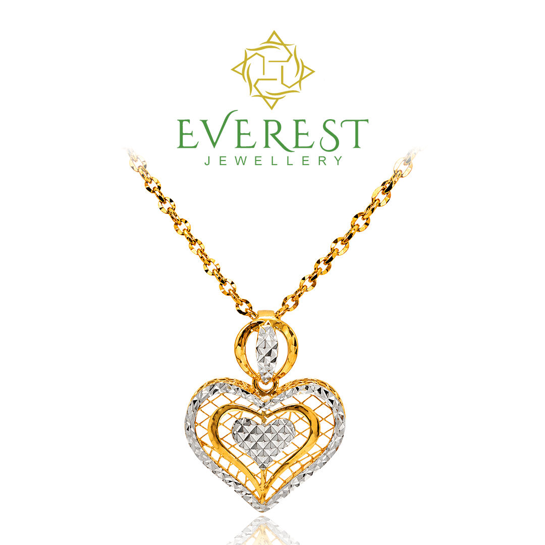 916 2C Tulip Heart Pendant