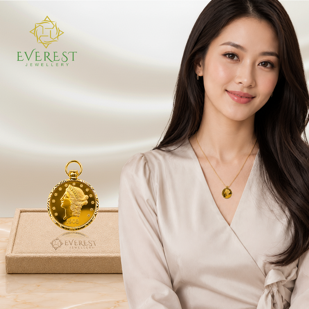 916 Gold Screw-Frame Liberty Pendants 1/1