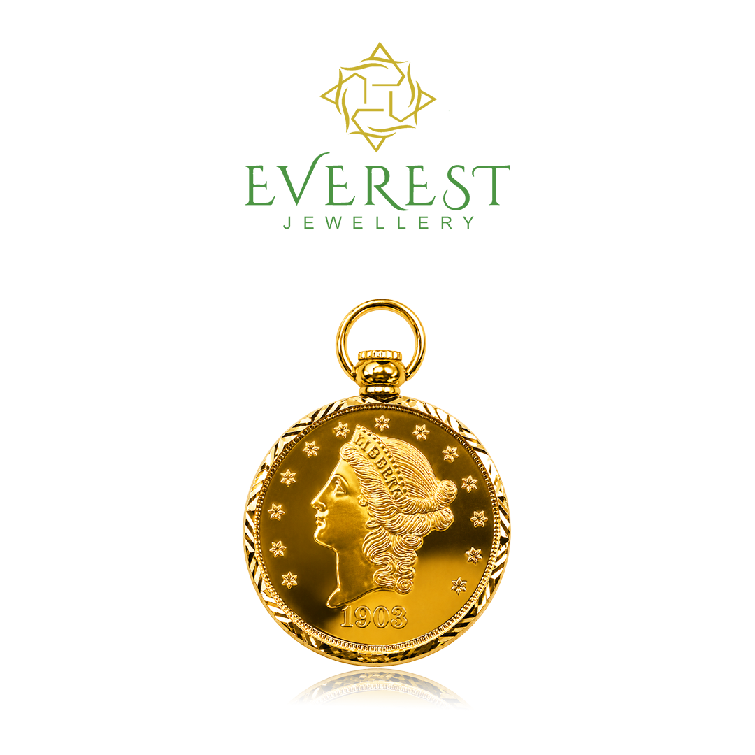 916 Gold Screw-Frame Liberty Pendants 2/2