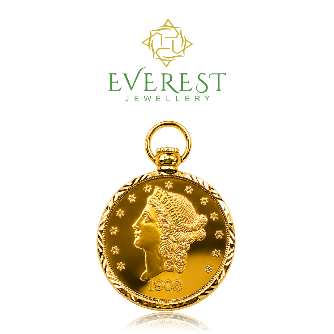 916 Gold Screw-Frame Liberty Pendants 4/4