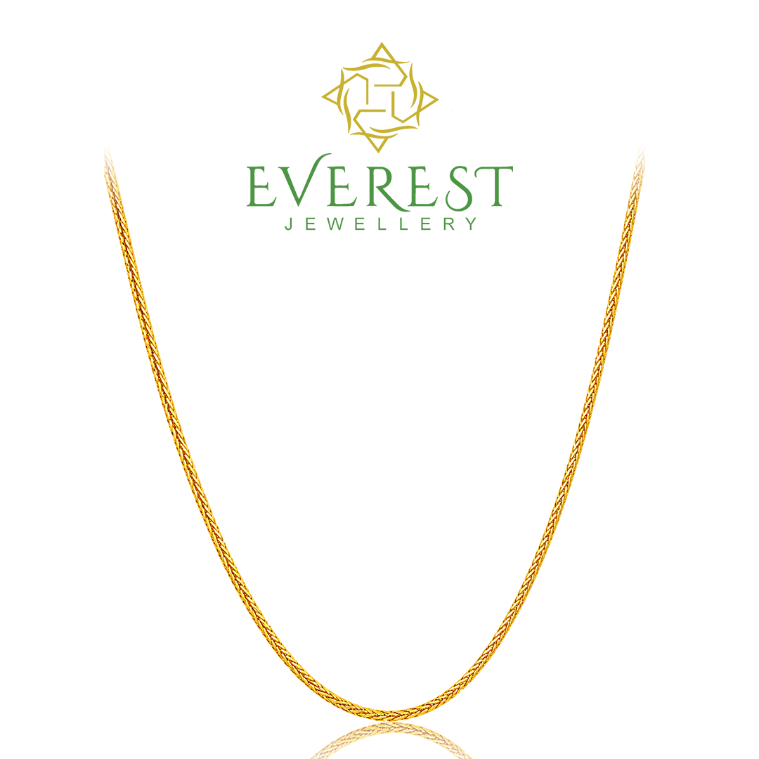916 Yellow Gold Solid Silk Chain Necklace